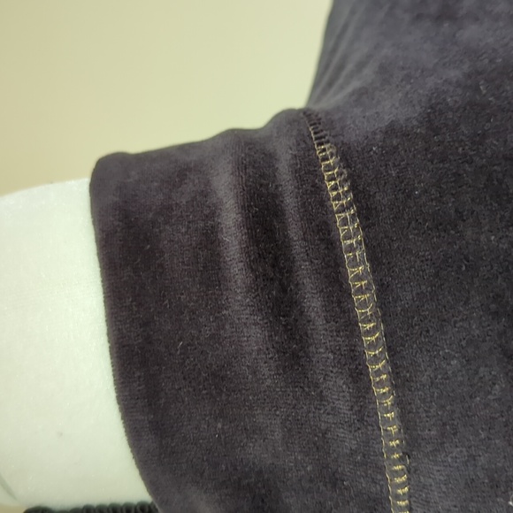 Vintage Embellished Beaded Velvet Velour Zip Up Athletic Jacket L Black - Picture 12 of 16